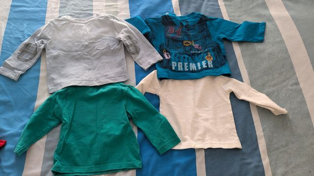 4 camisetas bebé Bóboli manga larga