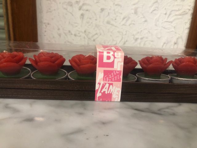 6 Velas en forma de rosa