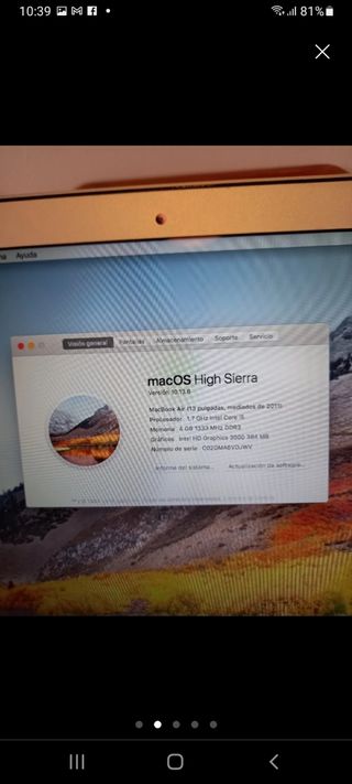 MACBOOK AIR AÑO 2011 13 PULGADAS