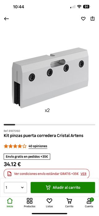 Puerta corredera cristal