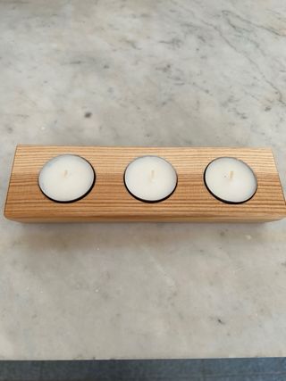 Porta candeline legno fatto a mano