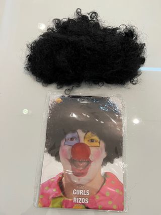 Peluca negra niño para 4-6 años nueva