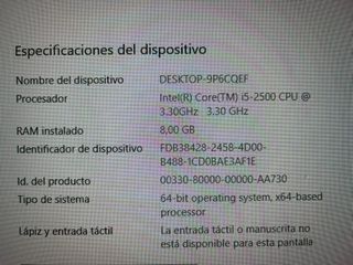 Ordenador sobremesa Intel i5 DDR3 Sin HDD