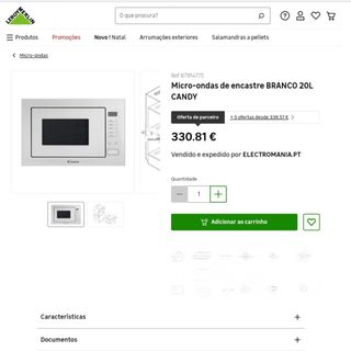 Microondas de encastre candy G25 DFW