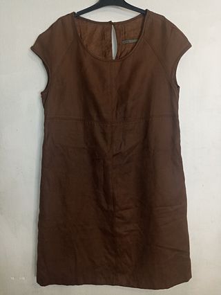 Vestido marrón corto Zara L