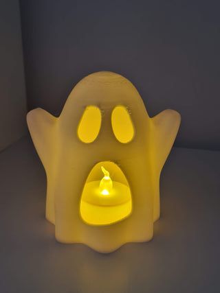 Suporte para Vela Fantasma de Halloween com LED