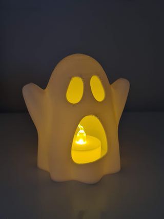 Suporte para Vela Fantasma de Halloween com LED