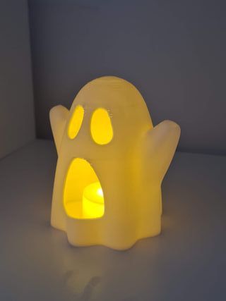 Suporte para Vela Fantasma de Halloween com LED