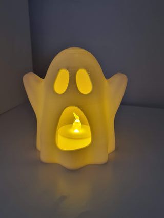 Suporte para Vela Fantasma de Halloween com LED