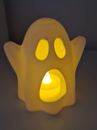 Suporte para Vela Fantasma de Halloween com LED