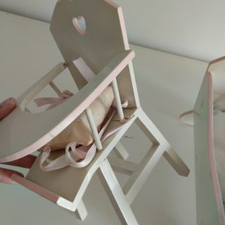 Cuna y trona muñecas madera