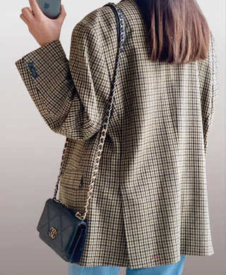 Vintage | Oversized | Blazer Beige Black Green