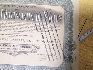 Titolo azionario 1884 Tramway prov.de Naples