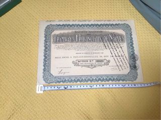 Titolo azionario 1884 Tramway prov.de Naples