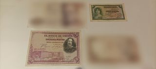 2 billetes Republica de España (pesetas)