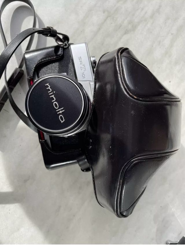 Cámara minolta srt 101 y MC rokkor PF 1:17 f55mm