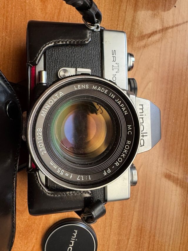 Cámara minolta srt 101 y MC rokkor PF 1:17 f55mm