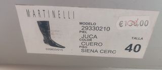 Botas altas de mujer Martinelli Talla 40