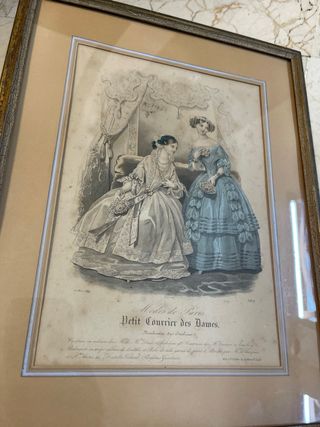 Antiguo Grabado frances XVIII enmarcado