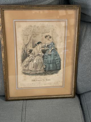 Antiguo Grabado frances XVIII enmarcado