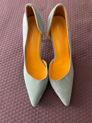 Zapato tacón verde menta 39 mujer