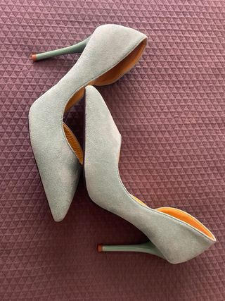 Zapato tacón verde menta 39 mujer