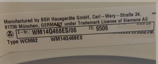 Motor lavadora Siemens IQ500 WM14Q468ES /06