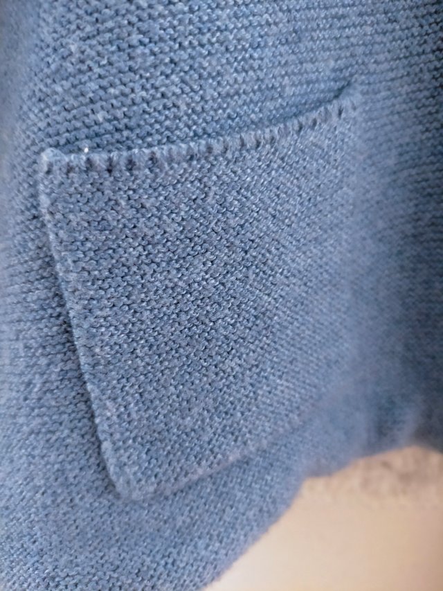 Abrigo punto azul borreguito interior