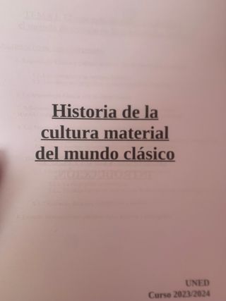 Historia de la cultura material del mundo clásico