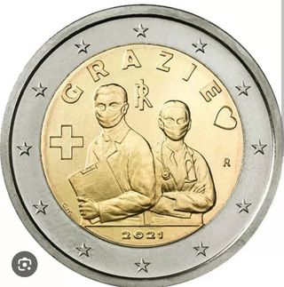 MONEDA ITALIA 2021 2€ GRAZIE SANITARIOS