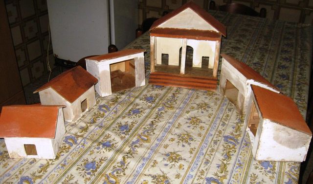 Villaggio presepe artigianale in legno 6 elementi