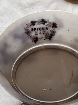 Tre rari piatti in ceramica Bryonia fine 1800