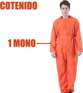 Disfraz Preso Mono Enterizo Adulto M/L/XL
