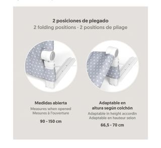 Barrera seguridad cama niños 90cm