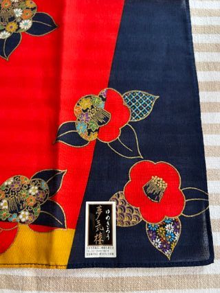 Pañuelo japonés con rosa de Japón
