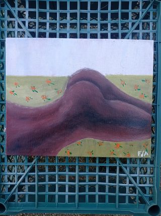 Acrilico su tela Fiore d'Amore firmato 