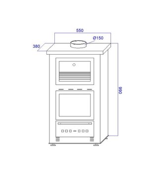 Estufa de leña Iris N990 con horno