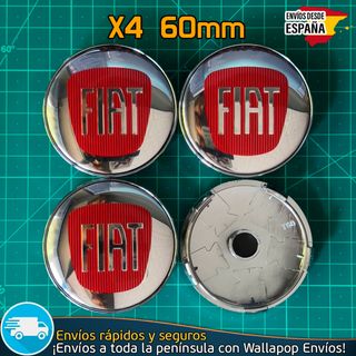 X4 Tapacubos Fiat 60mm Emblemas Cubrebujes Llantas