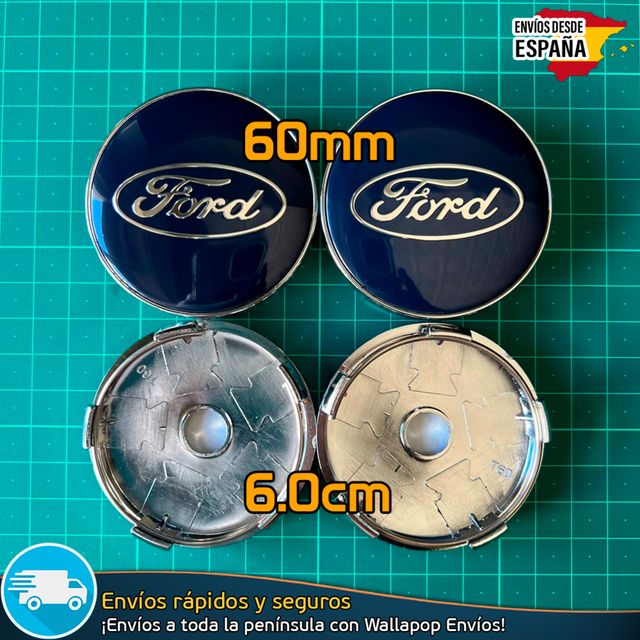 X4 Tapacubos Ford 60mm Cubrebujes Tapas Llantas