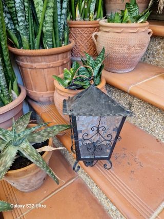 FAROL ANTIGUO PEQUEÑO DE FORJA 