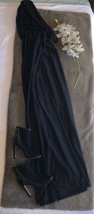 Halloween capa larga capucha negra