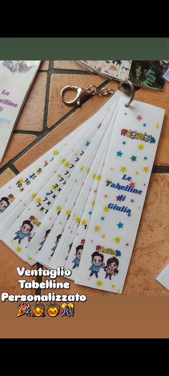 Ventaglio tabelline personalizzato