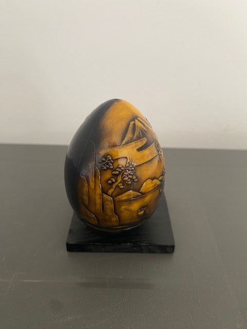 HUEVO CHINO ORIGINAL EN MADERA ESMALTADA