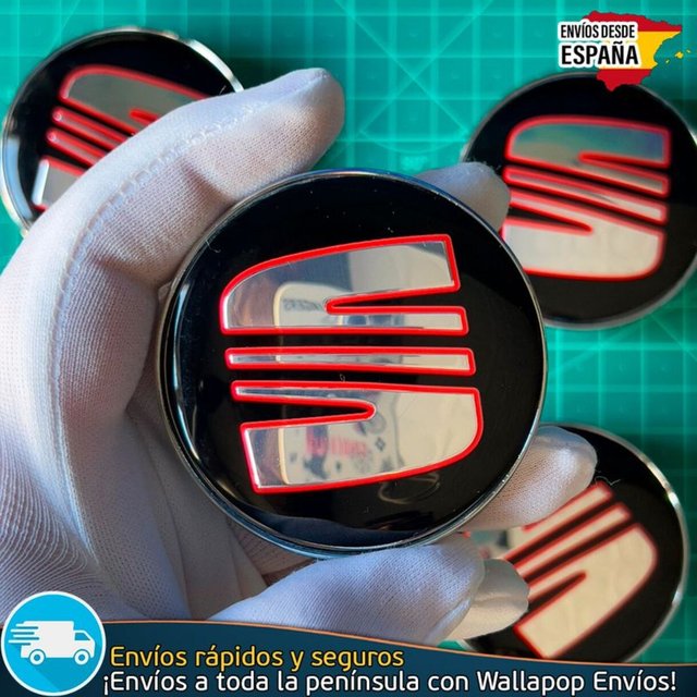 X4 Tapacubos Sea 60mm Emblemas Ibiza Leon Cupra