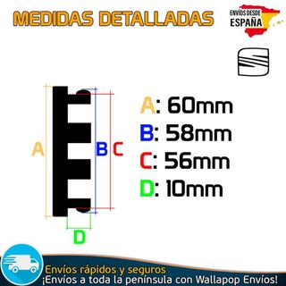 X4 Tapacubos Sea 60mm Emblemas Ibiza Leon Cupra