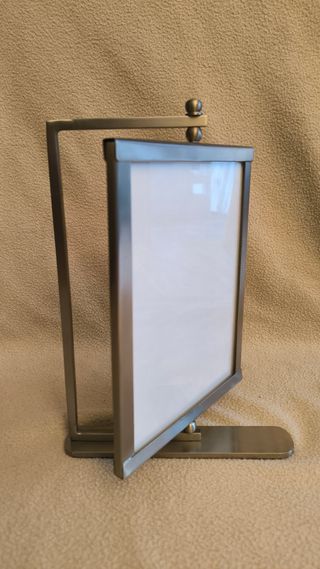 Portarretratos fotos 10x10 metálico y giratorio