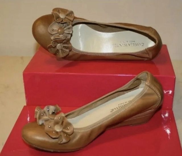 Scarpe décolleté punta tonda, numero 38,  beige