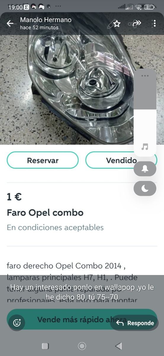 FARO OPEL COMBO 2014