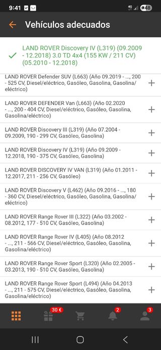 Separadores Land Rover 