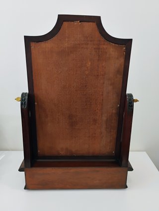 Espelho toucador vintage em madeira maciça mogno
